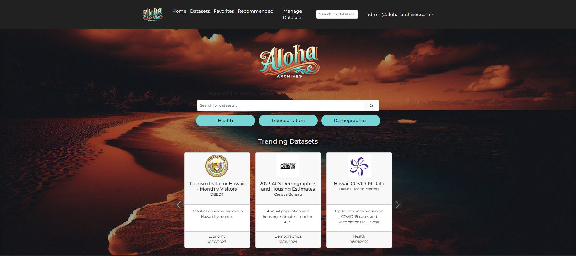 Aloha Archives Home Page